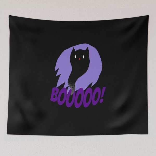 Item preview, BOOOOO! Halloween ghost ghost cat cat purple designed and sold by Tig3rE.