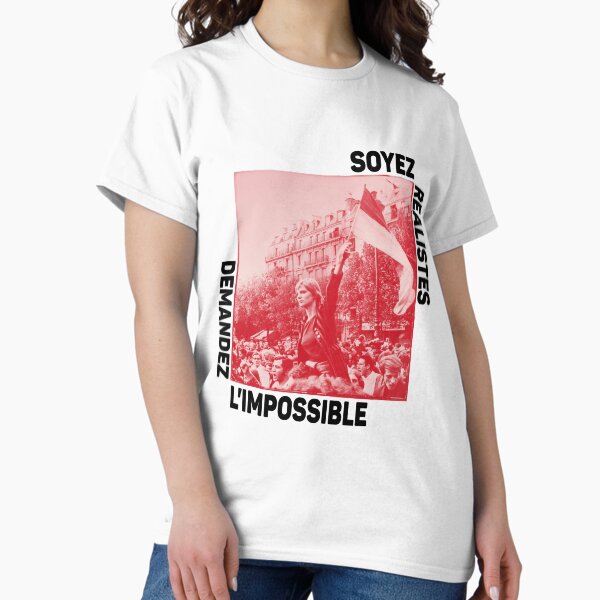 Vista previa del artículo con la obra «Rebelión en París, Mayo del 68: 'DEMANDEZ L'IMPOSSIBLE': El original en rojo intenso con texto negro sobre fondo crema», diseñado y vendido por Day Chapman.
