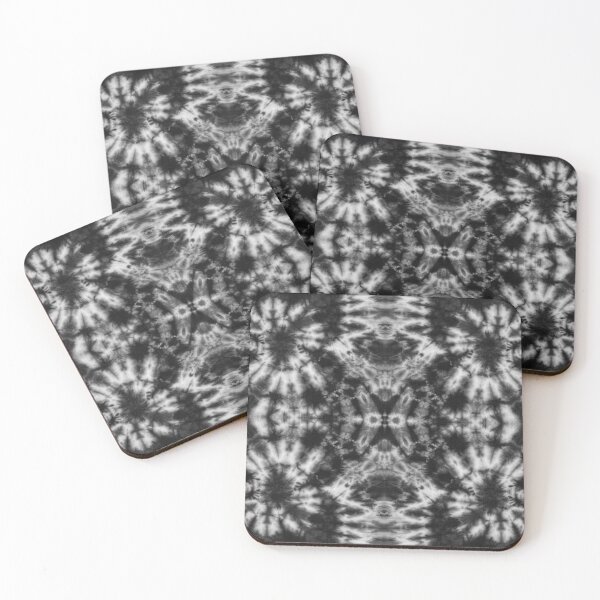 Item preview, Black Abstract Tie Dye Shibori Batik Textile Art Pattern designed and sold by BlackArt Cafe.