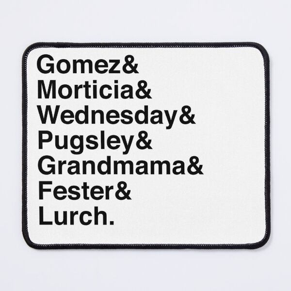 Item preview, Addams names (black) designed and sold by TextualDeviancy.