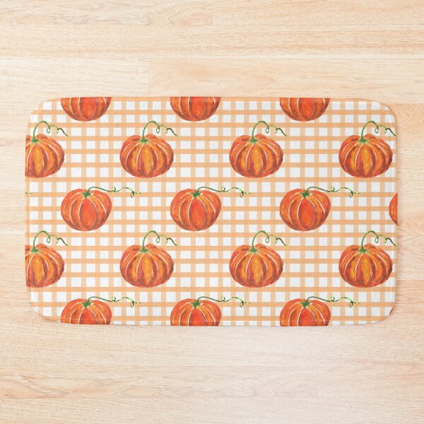 Item preview, Pumpkin Pattern on Orange Gingham designed and sold by Julie Erin Designs.