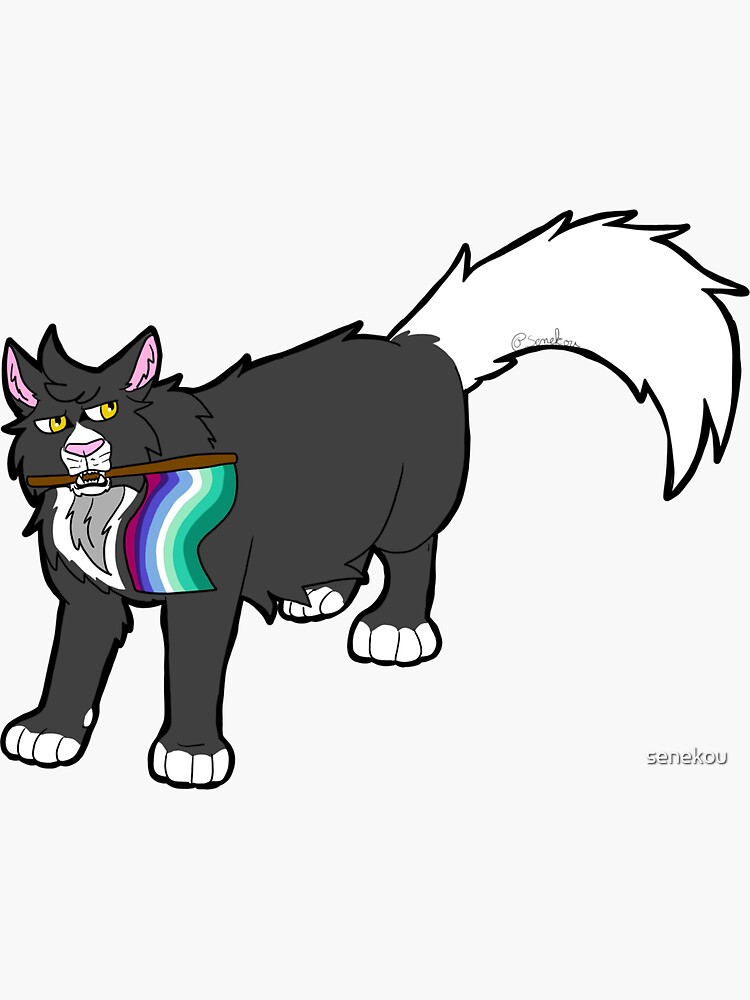 Thumbnail 3 of 3, Sticker, gay flag chat designed and sold by senekou.