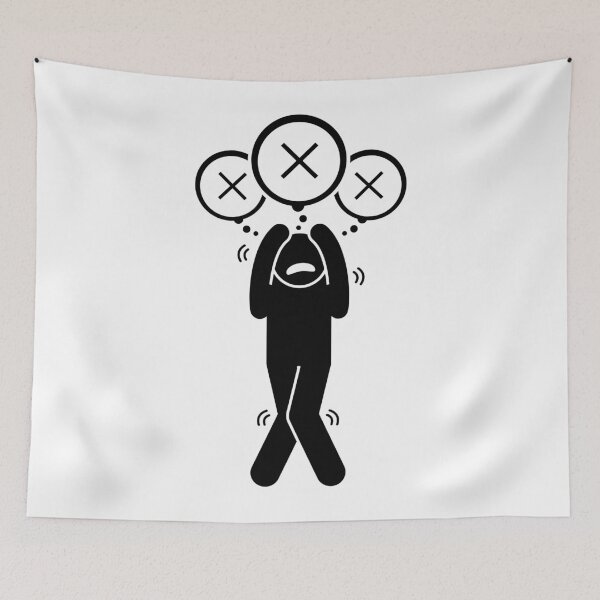 Item preview, Man With Anxiety - Stickman Black Version designed and sold by Stickman--.