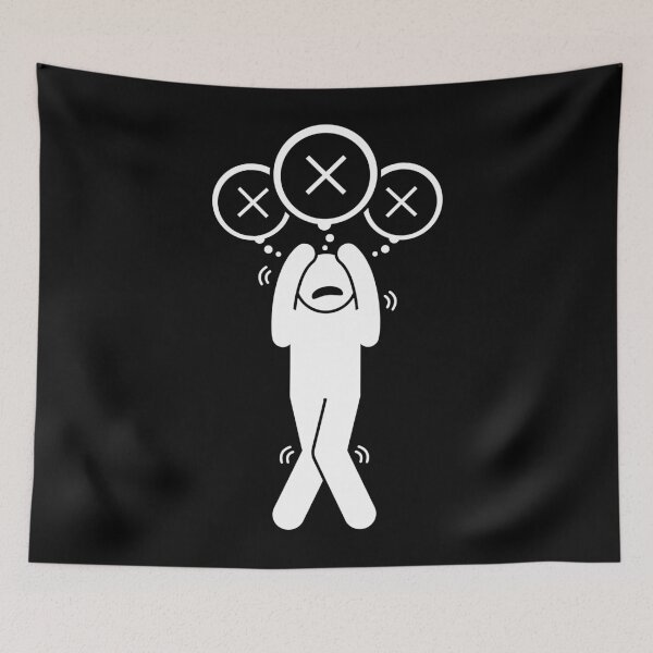 Item preview, Man With Anxiety - Stickman Black Version designed and sold by Stickman--.