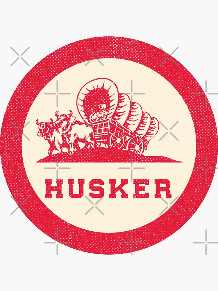 "Distressed Nebraska State Nickname Husker Roundel" Sticker for Sale by
