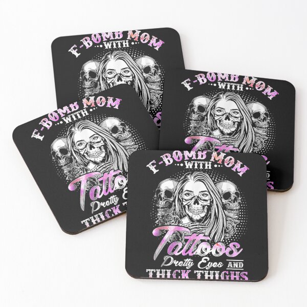 Item preview, Fbomb Mom With Tattoos Pretty Eyes And Thick Thighs Skull designed and sold by DinashiCorne.