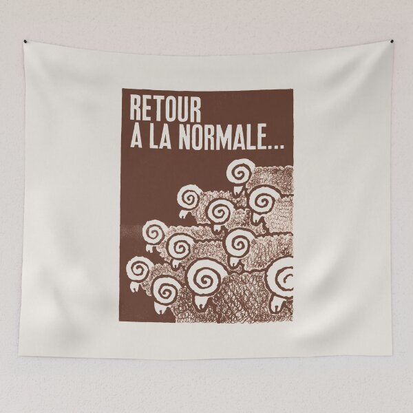 Item preview, Paris Revolt, May 68: 'RETOUR A LA NORMALE': The Original in Deepest Brown on Bone White designed and sold by Day Chapman.
