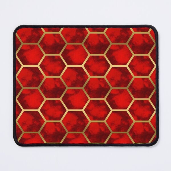 Item preview, Red and Gold Honeycomb Pattern designed and sold by Julie Erin Designs.