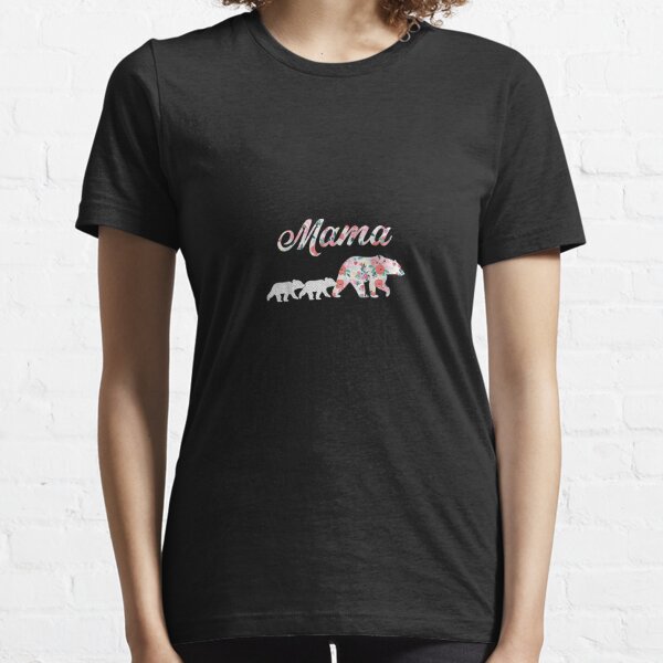 Floral Mama Bear V-Neck T-Shirt  Mama bear, T shirts for women