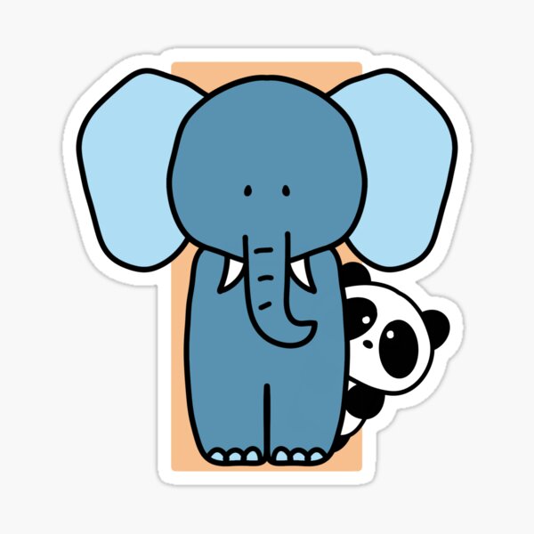 Cute Elephant and Panda - 1000Pandas by Amanda Roos Sticker