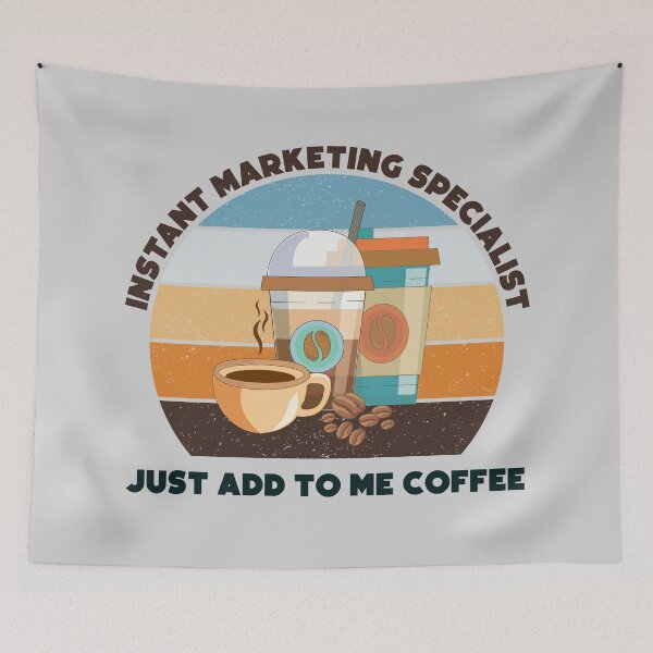 Item preview, Instant marketing specialist  just add to me coffee,vintage,dark text, funny coffee lovers marketing specialist job ,marketing specialist humor, marketing specialist joke,meme, designed and sold by SGS-.