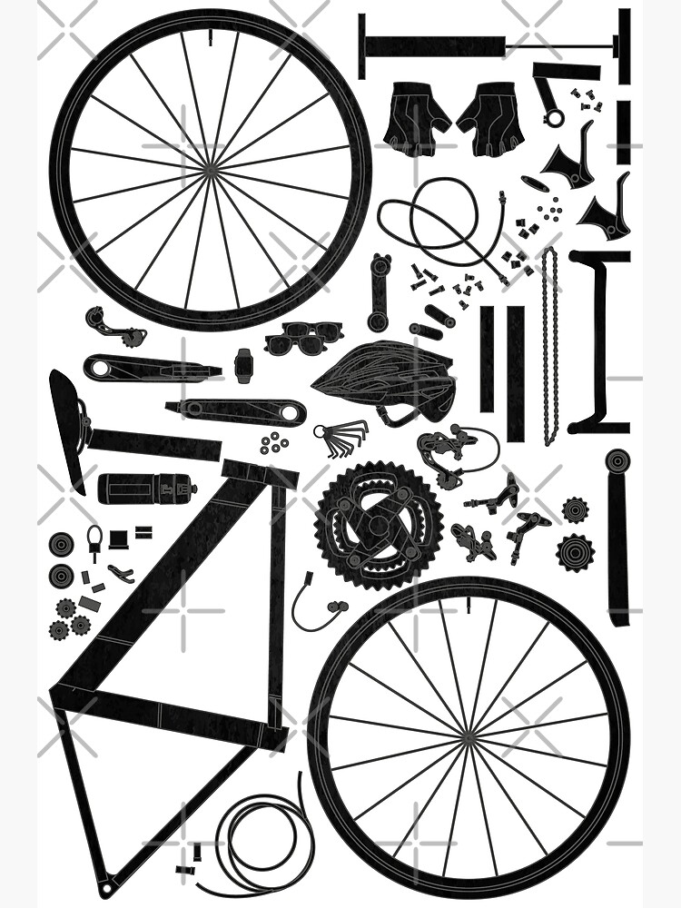 "Bike exploded, Bicycle parts, Bike Parts, Bicycle anatomy, Bike