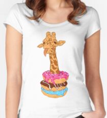 Donuts giraffe Fitted Scoop T-Shirt