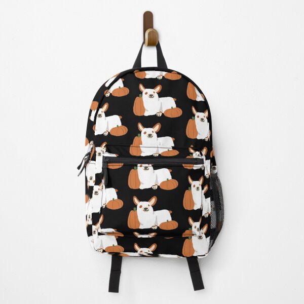 Item preview, Corgi Ghost with pumpkins! (Front) designed and sold by PenguinApproved.