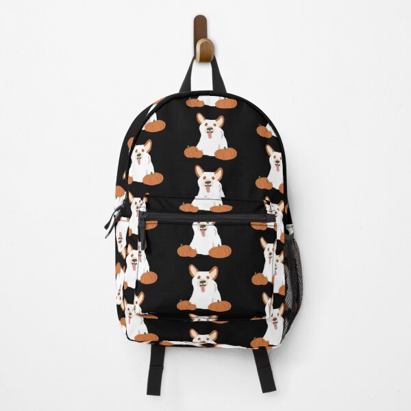 Item preview, Corgi Ghost with pumpkins! (Sitting) designed and sold by PenguinApproved.
