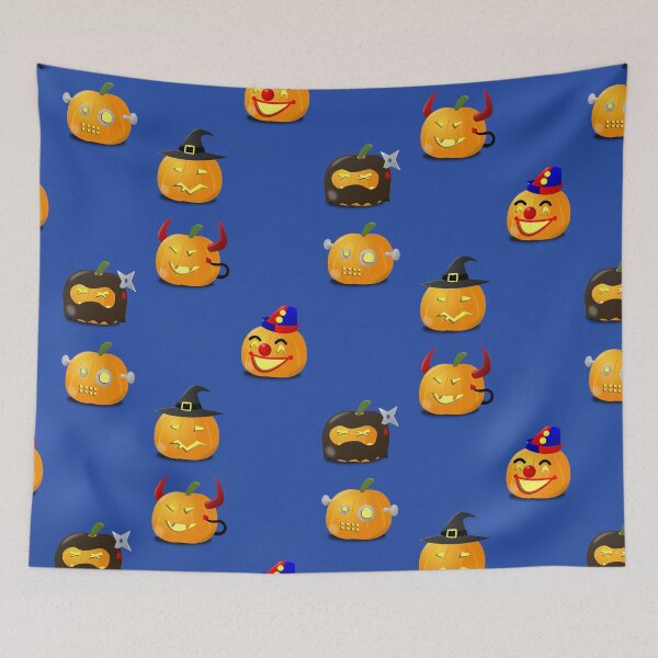 Item preview, Funny Halloween Pumpkins With Costumes Pack In Blue designed and sold by LuckyKermit.