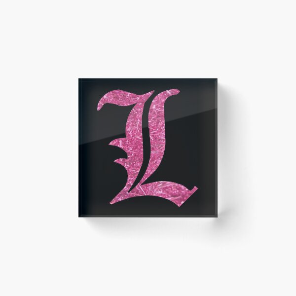 Item preview, The Letter L - Capital Pink Glitter Gothic designed and sold by TheLykosApparel.