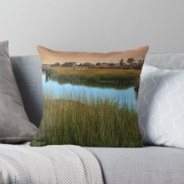 Marches Of Duck Creek Wellfleet Cape Cod Throw Pillow