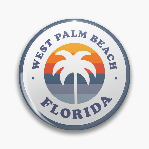Item preview, West Palm Beach, Florida Retro FL Sunset palm Tree Logo Badge Roundlet designed and sold by palmettodigital.