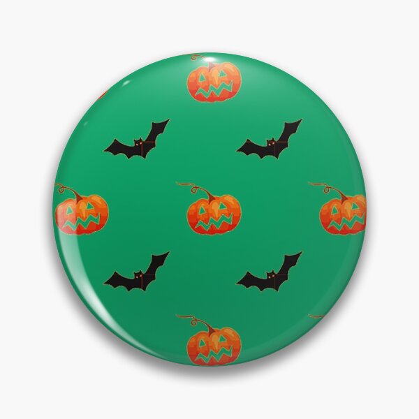 Item preview, Halloween Daunting Bats And Pumpkins Pattern In Green designed and sold by LuckyKermit.