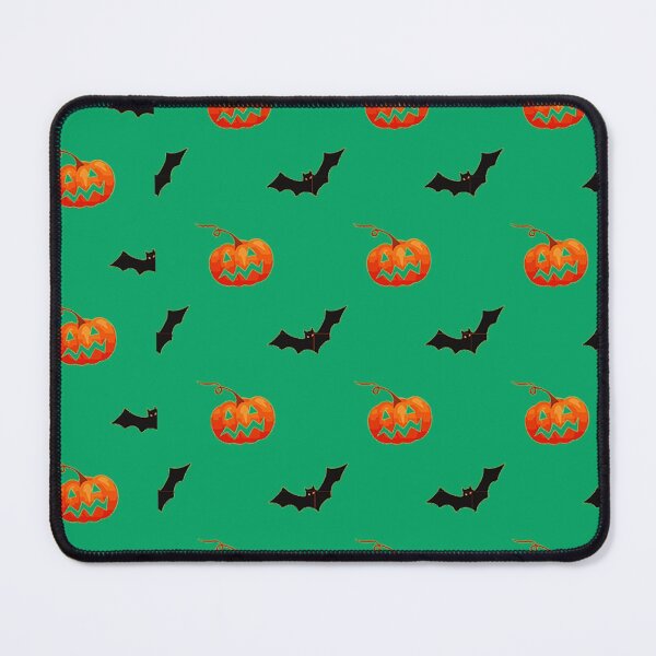 Item preview, Halloween Daunting Bats And Pumpkins Pattern In Green designed and sold by LuckyKermit.
