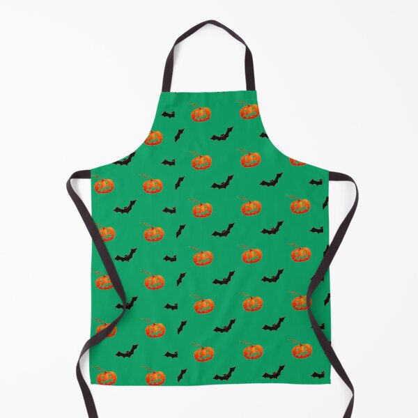 Item preview, Halloween Daunting Bats And Pumpkins Pattern In Green designed and sold by LuckyKermit.