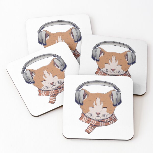 Item preview, Cute Cat With Headphones designed and sold by infleims.