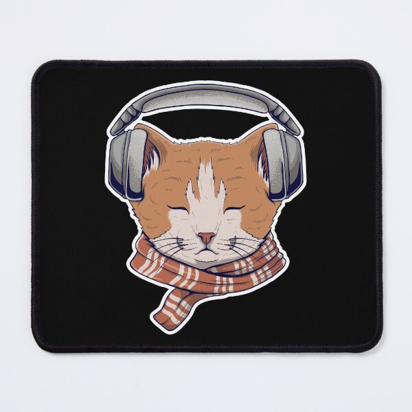 Item preview, Cute Cat With Headphones designed and sold by infleims.