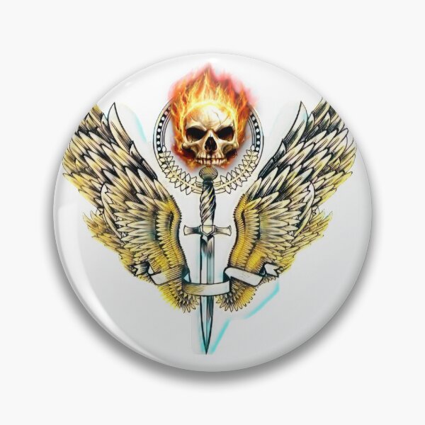 Item preview, flaming skull with sword and wings designed and sold by diva-design.