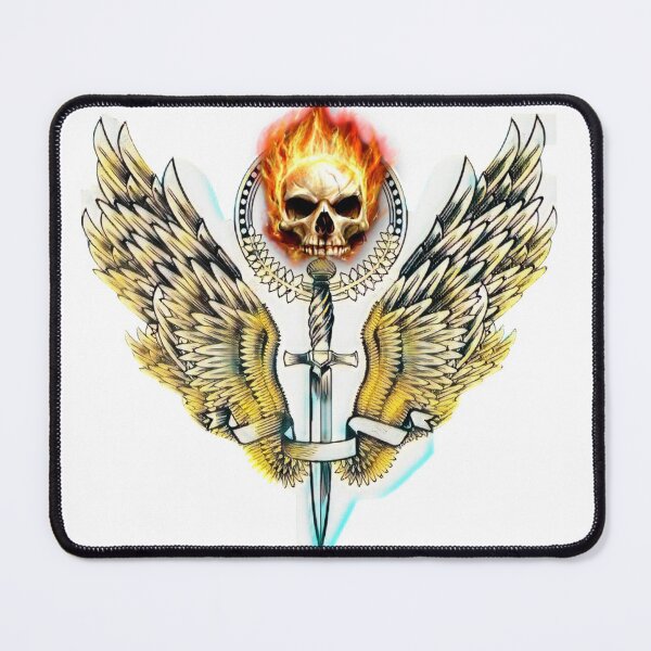 Item preview, flaming skull with sword and wings designed and sold by diva-design.