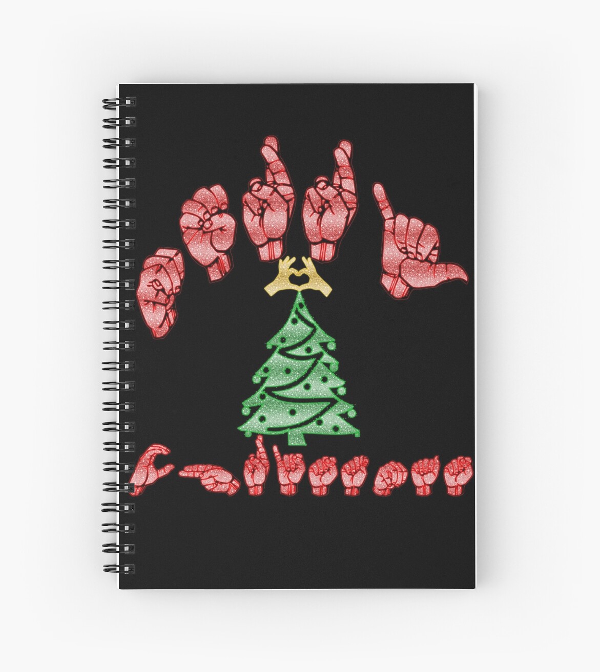 &quot;American Sign Language - Merry Christmas&quot; Spiral Notebook by Cannattire2015 | Redbubble