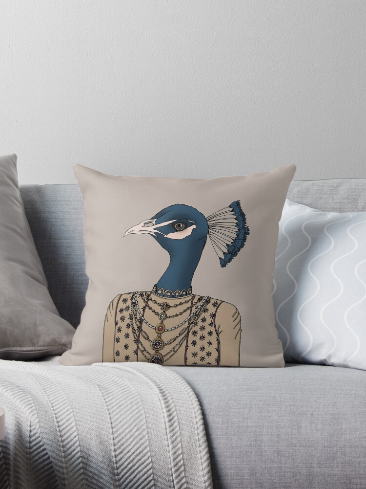 peacock throw pillows