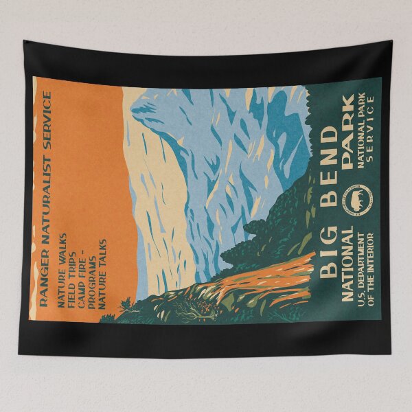 Item preview, Big Bend National Park Vintage WPA Poster Chihuahuan Landscape designed and sold by JordanHolmes.