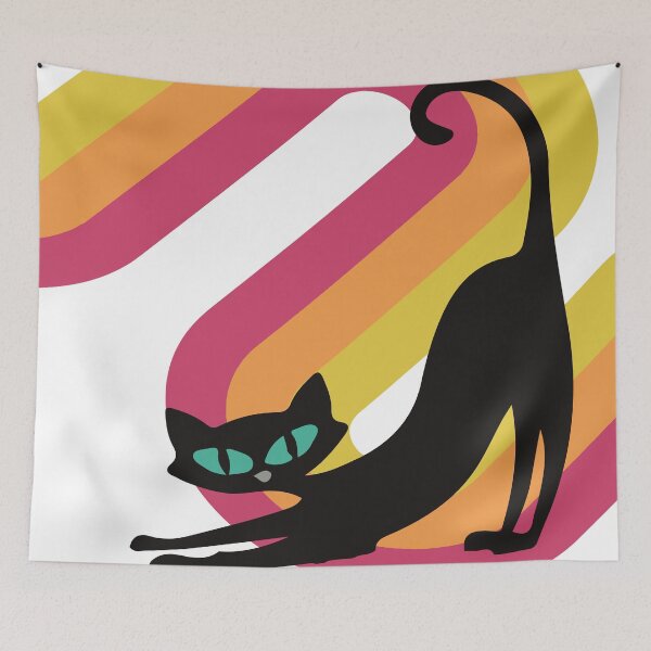 Item preview, Atomic cat playing on retro rainbow design  designed and sold by LisWilliams.