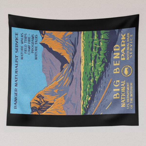 Item preview, Big Bend National Park Vintage WPA Poster Chisos Mountains designed and sold by JordanHolmes.