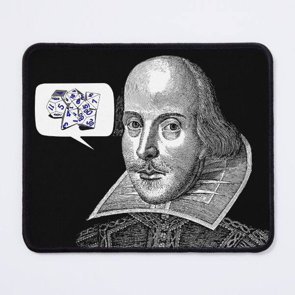 Item preview, Dungeons & Dragons Dice d20 Shakespeare Thought Bubble Renaissance Fair Festival designed and sold by Candlewood Museum & Gift Shoppe.