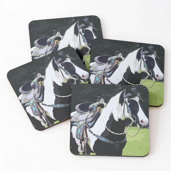 Item preview, Paint Horse with Matching Turqouise Saddle designed and sold by Mompreneur and Daughter.
