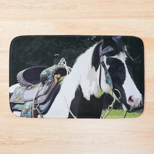 Item preview, Paint Horse with Matching Turqouise Saddle designed and sold by Mompreneur and Daughter.