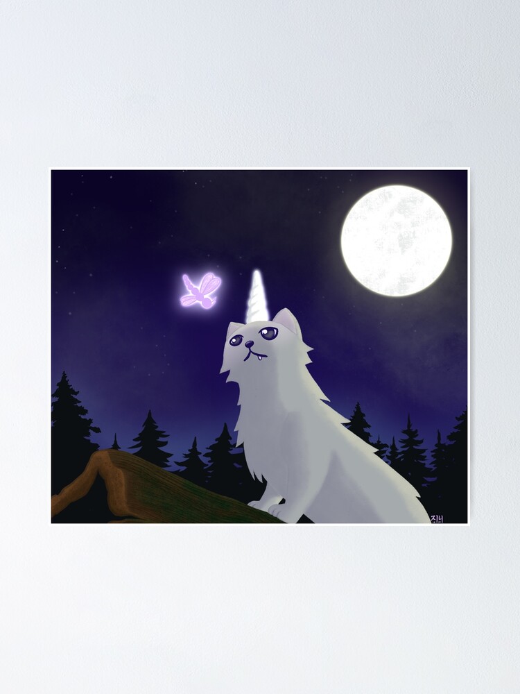 "Kittencorn Meets Magical Dragonfly" Poster for Sale by j214coffee Redbubble