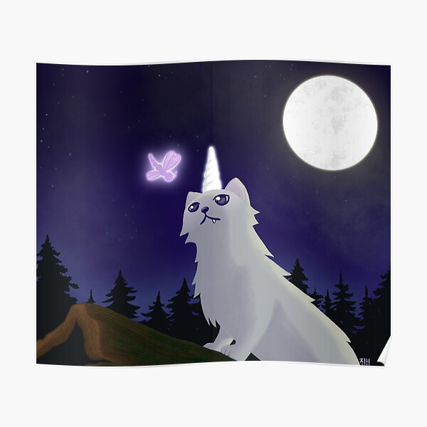 "Kittencorn Meets Magical Dragonfly" Poster for Sale by j214coffee Redbubble