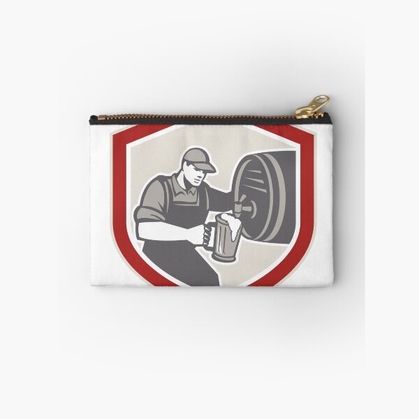 Item preview, Barman Pouring Beer Ale Barrel Retro designed and sold by patrimonio.