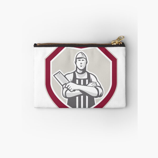 Item preview, Butcher With Meat Cleaver Shield Retro designed and sold by patrimonio.