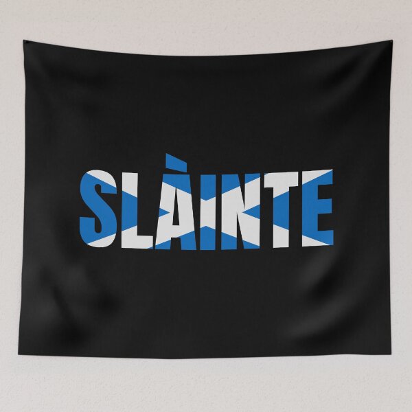 Item preview, Slainte - Health - Saltire - Scottish Flag Blue - Gaidhlig designed and sold by Indy2tees.