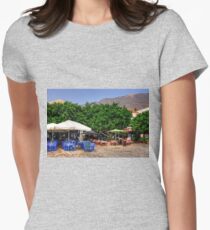 Blue and Red Check Women's Fitted T-Shirt