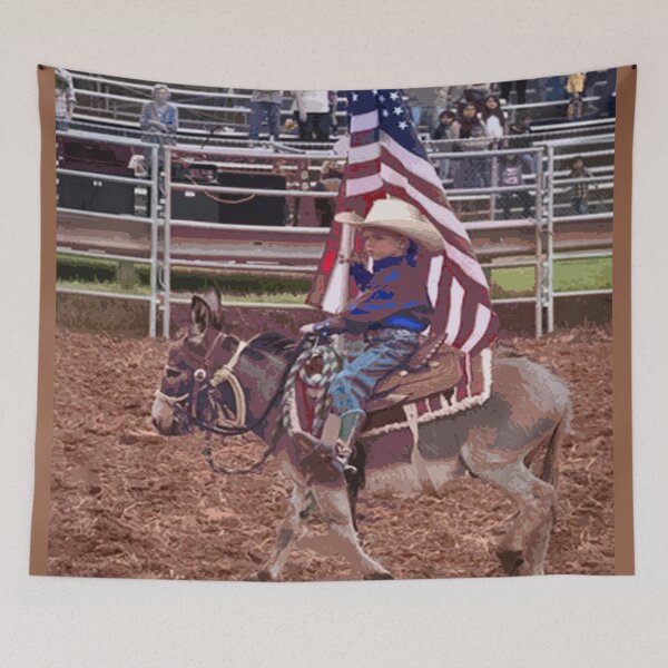 Item preview, Patriot Cowboy at the Rodeo with Flag designed and sold by Mompreneur and Daughter.