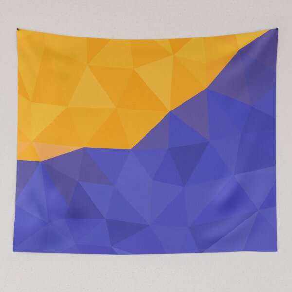 Item preview, Golden Yellow and Blue Abstract Geometric Triangle Pattern Design designed and sold by patternsoup.