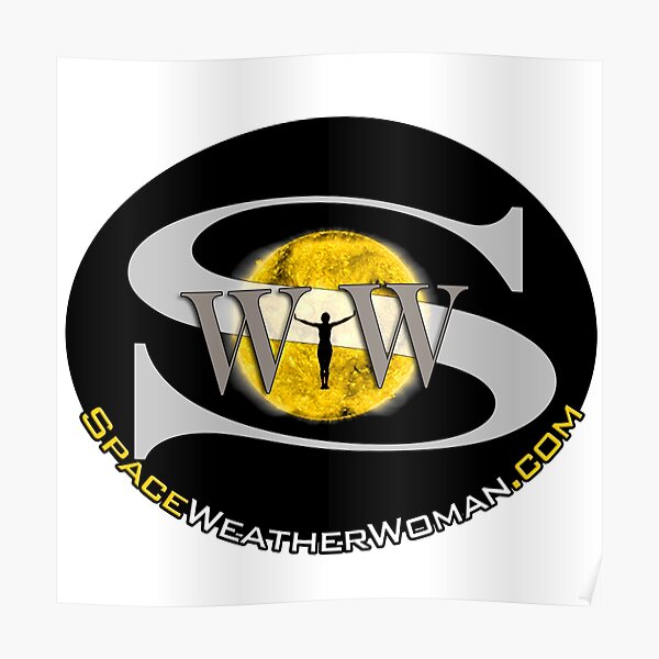 Space Weather Woman Black and Yellow Sun Poster