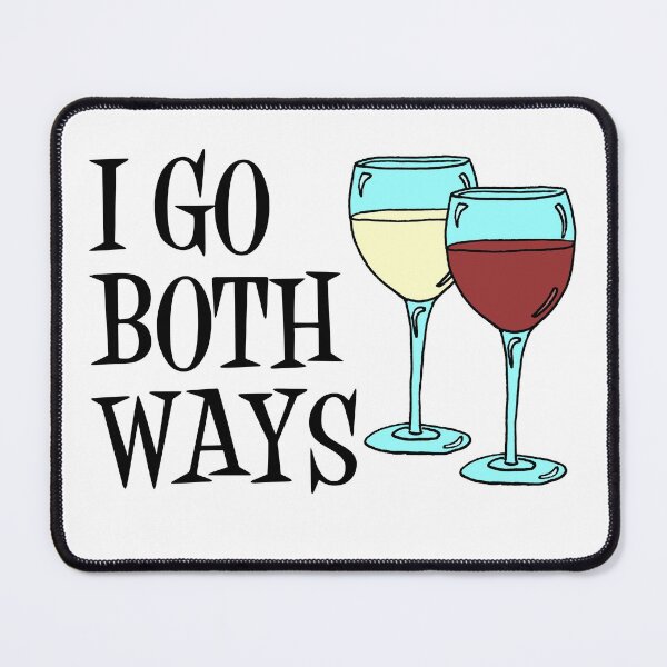 Item preview, I Go Both Ways White Red Wine Cartoon Glass designed and sold by jaycartoonist.