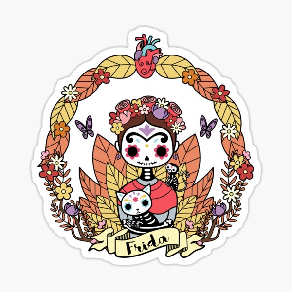 Item preview, Cute Frida sugar skull designed and sold by Laura Nagel.