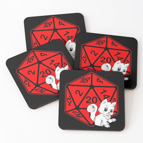 Item preview, Cute Kitty Cat Kitten Critical Hit d20 Polyhedral Dice Design designed and sold by Candlewood Museum & Gift Shoppe.